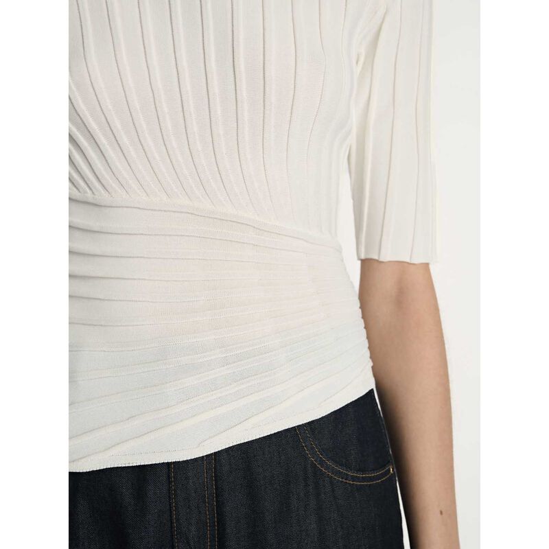 Veronika Maine Engineered Ribbed Top image number 2